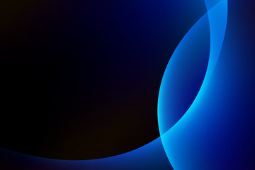 Wall Mural - abstract light blue curve graphic on dark background, copy space composition.