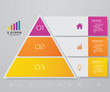 3 steps pyramid with free space for text on each level. infographics, presentations or advertising. EPS10.	
