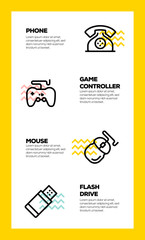 Wall Mural - technology and devices line icon concept