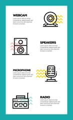 Wall Mural - technology and devices line icon concept