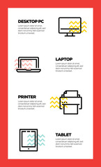 Wall Mural - technology and devices line icon concept