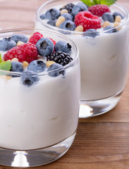 Poster - Natural Greek yogurt and wild berries