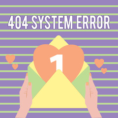 Fototapete - Conceptual hand writing showing 404 System Error. Business photo showcasing message appears when website is down and cant be reached.