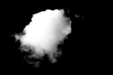 Wall Mural - close up white cloud on black background