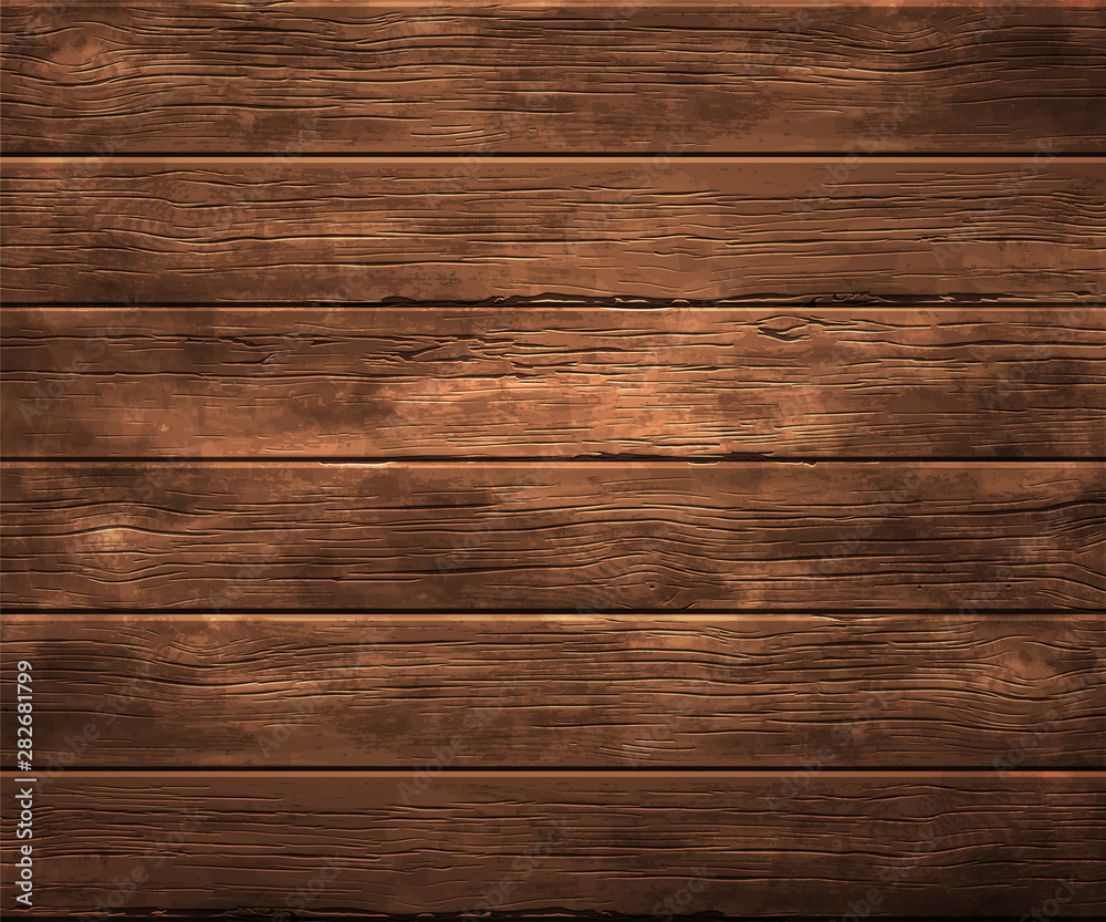 Background, texture of old wood. Highly realistic illustration. - obrazy, fototapety, plakaty 