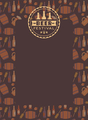 Wall Mural - Flat beer fest party vector banner A4 size template.