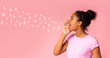 © Prostock-studio - Gossip girl. Black teen screaming at copy space