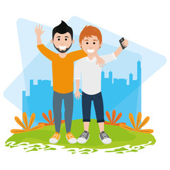 Wall Mural - friends youth men people cartoon