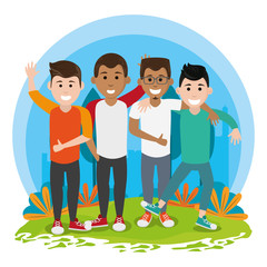 Sticker - friends youth men people cartoon