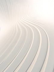 Poster - Wave bend white abstract background surface. Digital illustration. 3d rendering