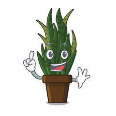 Sticker - Finger cartoon snake plant grows behind house