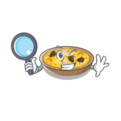 Sticker - Detective spanish paella cooked in cartoon skillet