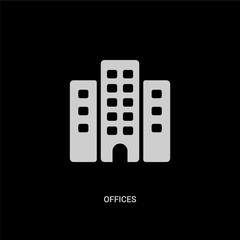 Wall Mural - white offices vector icon on black background. modern flat offices from ui concept vector sign symbol can be use for web, mobile and logo.