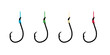 Set of  Fishing Hooks Types of Fishing Hooks isolated on white background vector