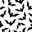 Vector seamless Halloween pattern with bats. Simple halloween design for gift box, greeting card, wallpaper, web design.