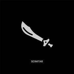 Sticker - white scimitar vector icon on black background. modern flat scimitar from cultures concept vector sign symbol can be use for web, mobile and logo.