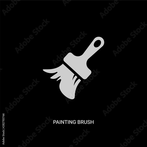 White Painting Brush Vector Icon On Black Background Modern Flat Painting Brush From Art Concept Vector Sign Symbol Can Be Use For Web Mobile And Logo Buy This Stock Vector And