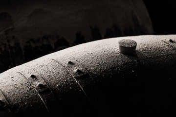 Wall Mural - old barrels of wine in a cellar