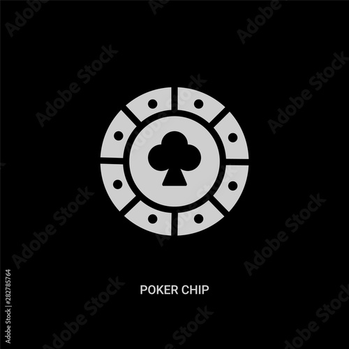 White Poker Chip Vector Icon On Black Background Modern Flat Poker Chip From Entertainment And Arcade Concept Vector Sign Symbol Can Be Use For Web Mobile And Logo Stock Vector Adobe