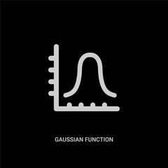 white gaussian function vector icon on black background. modern flat gaussian function from education concept vector sign symbol can be use for web, mobile and logo.