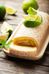 Poster - Cake roll with lime and white chocolate