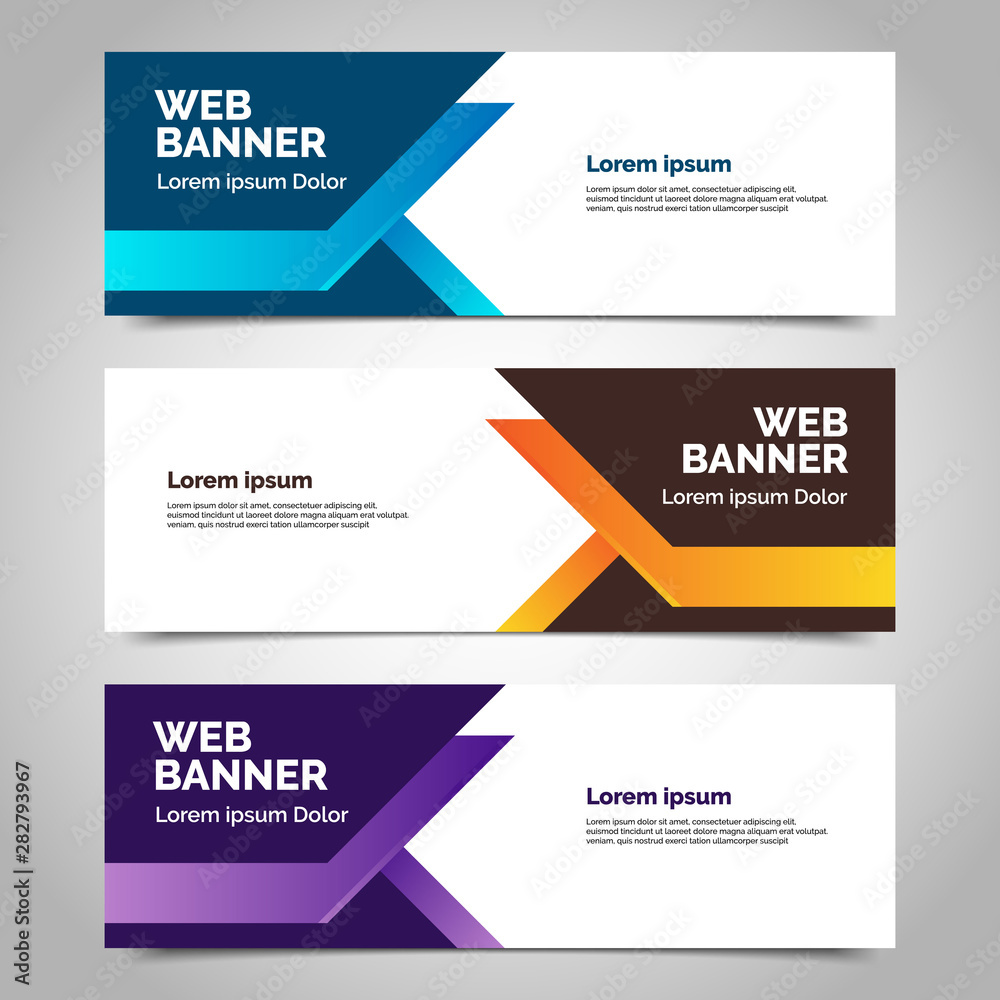 Vector abstract geometric design banner web template.