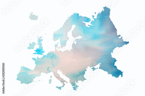 Dekoracja na wymiar  mapa-europy-w-wersji-artystycznej-na-bialym-tle