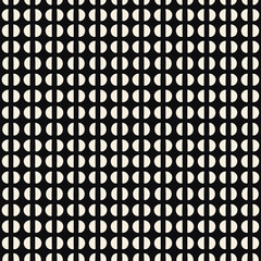 Black and white geometric seamless abstract pattern. Hand drawn semi circles background repeat design.