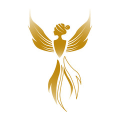 Phoenix bird illustration. Vector element