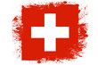 Malowana flaga Szwajcarii