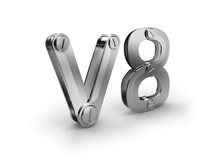 Mechanical 3D Icons Representing V8 Vehicle Engine Cylinders Capacity Ideal For Sports Cars And Engines Types Concepts