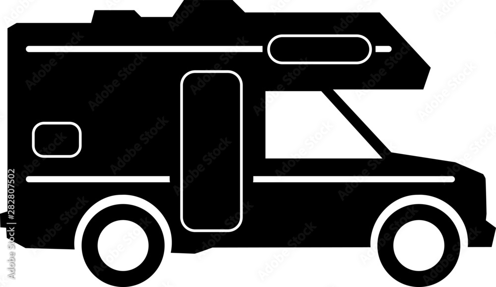 Camper Vector Sign Silhouette Stock Vector | Adobe Stock