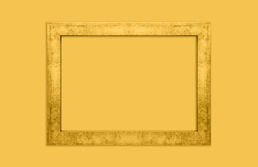 yellow wood frame on yellow background