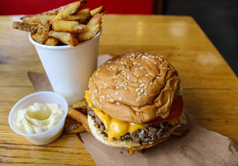 Wall Mural - Five guys burger fried and mayo 