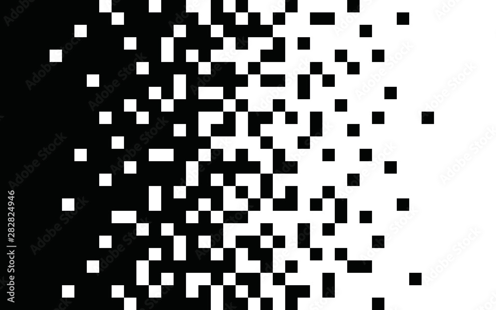 Pixel gradient Speed seamless pattern Vector line texture Fast effect design Black elements on white background - obrazy, fototapety, plakaty 