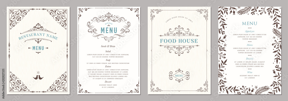 Wedding and restaurant menu.  - obrazy, fototapety, plakaty 