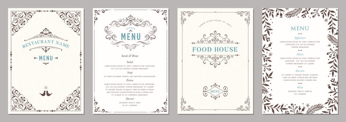 wedding and restaurant menu.
