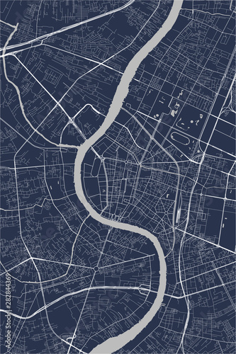 Fotografía map of the city of Bangkok, Thailand