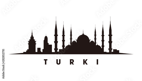 Fotografía Istanbul, constantinopel skyline and landmarks silhouette vector