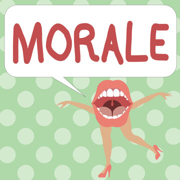 Handwriting text writing Morale. Concept meaning enthusiasm and discipline of person or group at particular time.