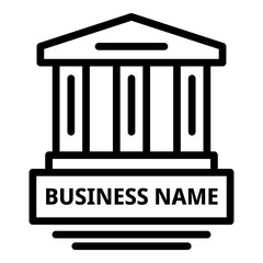 Poster - Business law building icon. Outline business law building vector icon for web design isolated on white background