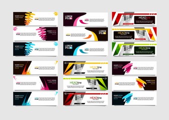 Wall Mural - Bundle of 18 Vector abstract design banner web template.