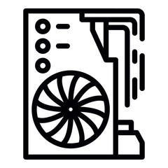 Poster - Video card icon. Outline video card vector icon for web design isolated on white background