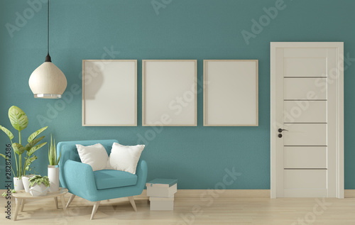 Cream Armchair And Blue Sofa In Pastel Blue Traditional Living