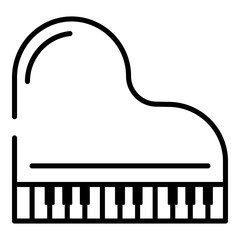 Poster - Top view grand piano icon. Outline top view grand piano vector icon for web design isolated on white background