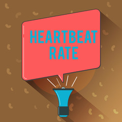 Conceptual hand writing showing Heartbeat Rate. Business photo text measured by number of times the heart contracts per minute.