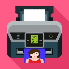 Poster - Digital photo printer icon. Flat illustration of digital photo printer vector icon for web design