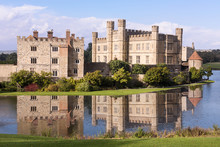Leeds Castle Fortress England Moat Reflection