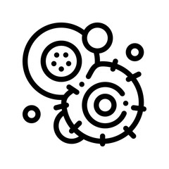 Poster - Cancerous Stem Cell Pathogen Element Vector Icon Thin Line Sign. Pathogen Bacteria Attack Linear Pictogram. Chemical Microbe Type Infection Microorganism Contour Monochrome Illustration