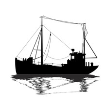 Fishing Ship Silhouette
